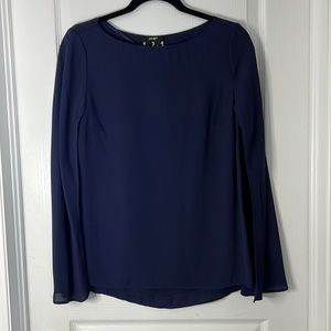 Navy Cape sleeve blouse